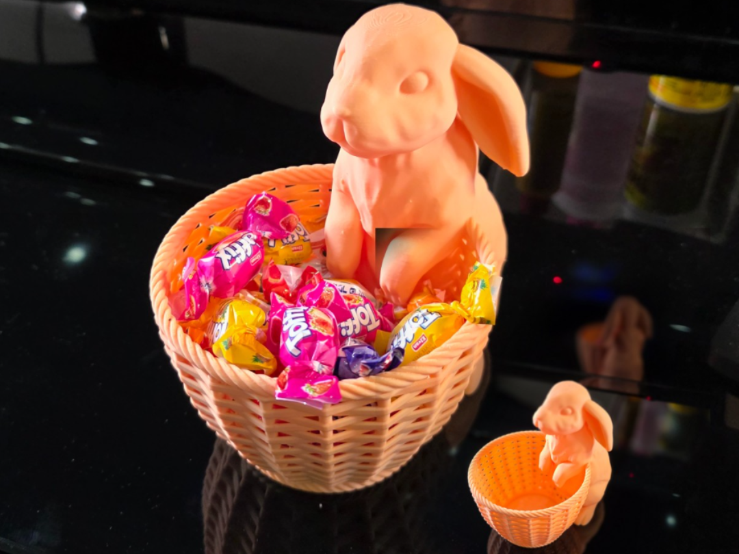 Easter Bunny Round Candy Basket