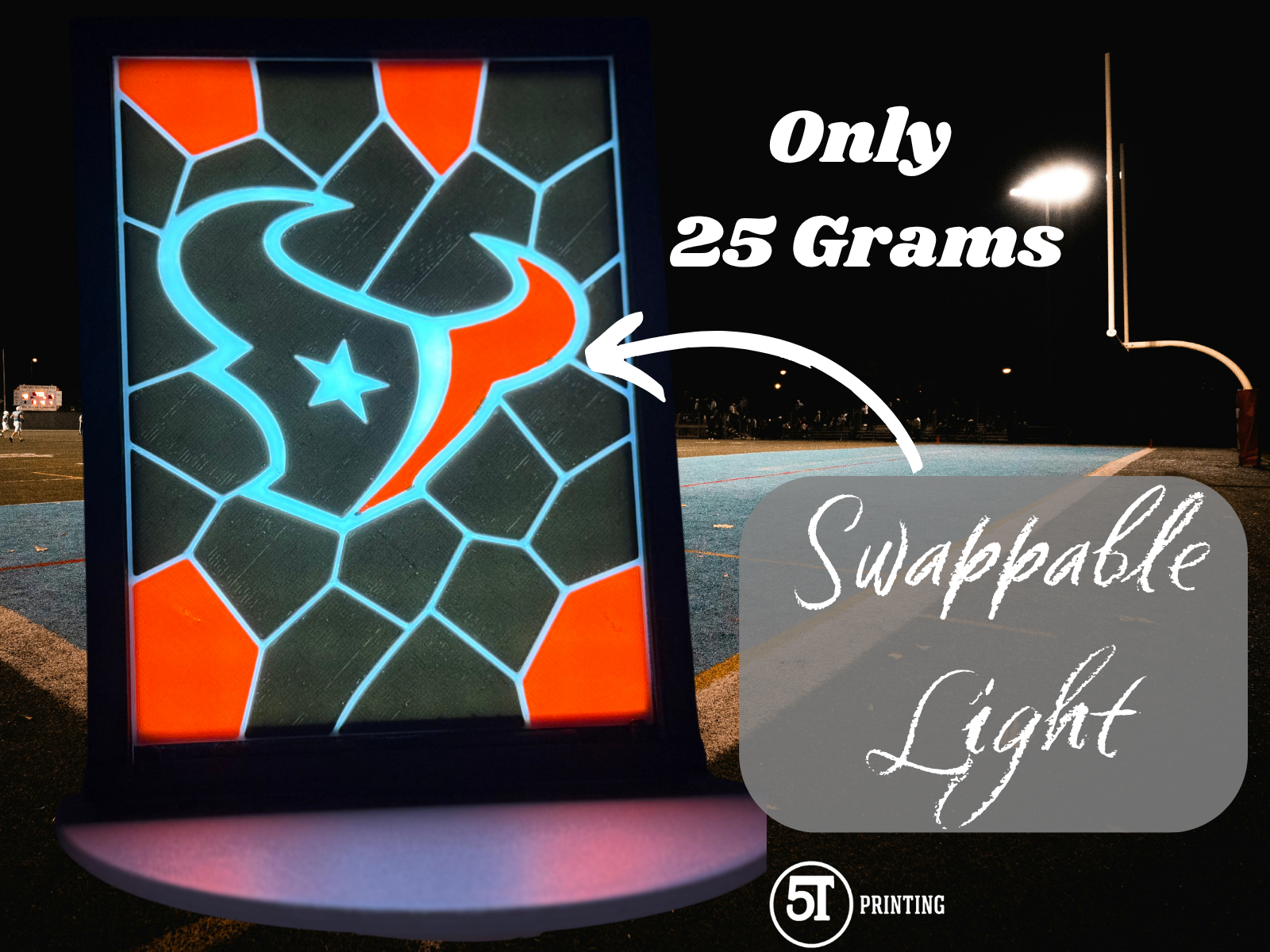 Huston Texans light (swappable glass)