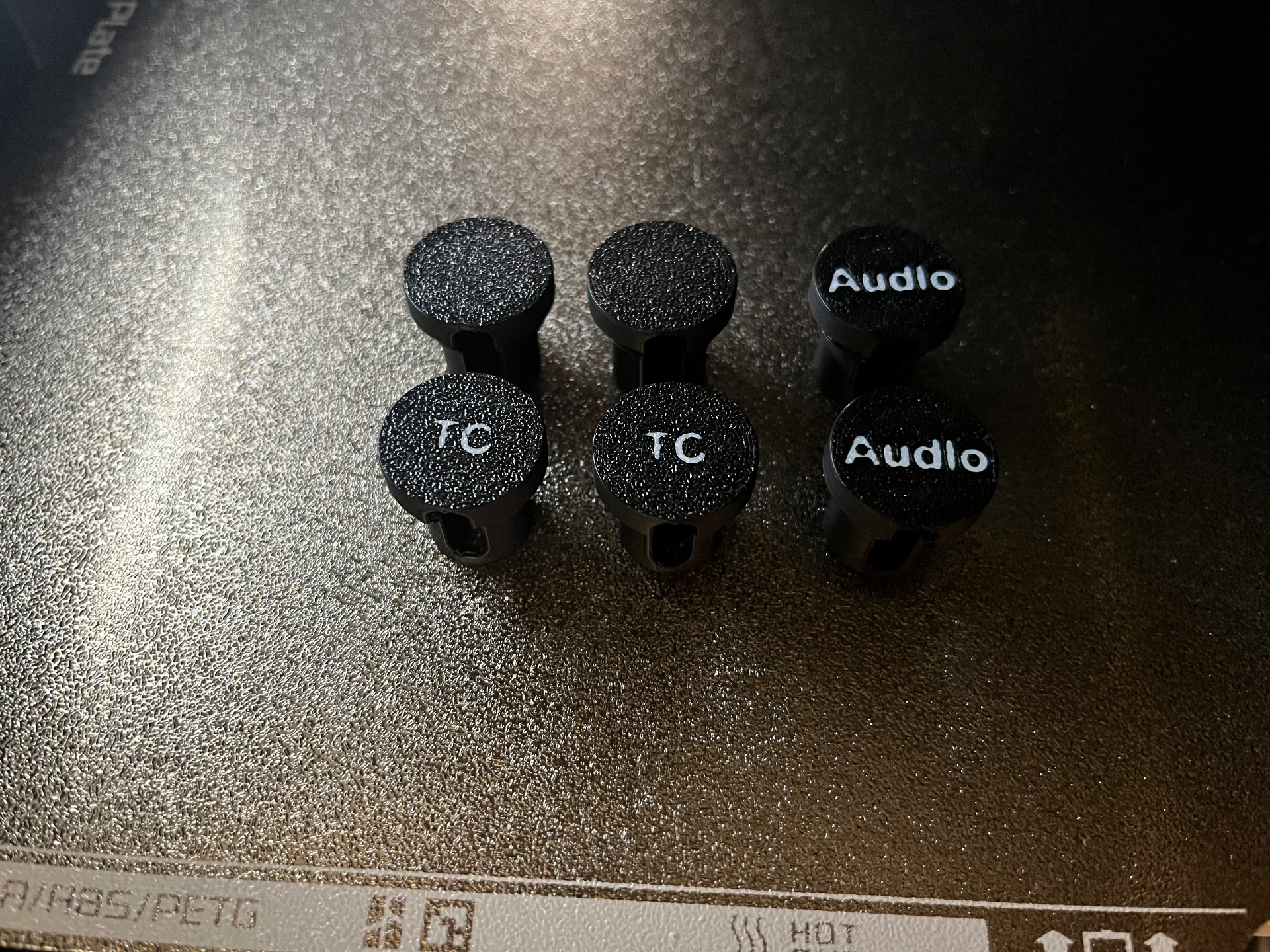 XLR right angle cap with text