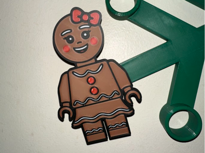 Gingerbread Girl MinFig Brick Giant Wreath Peg