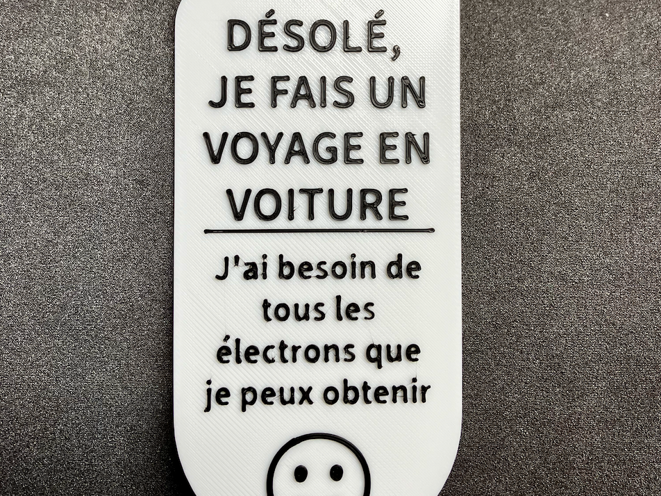 Étiquette de voyage à accrocher pour VE