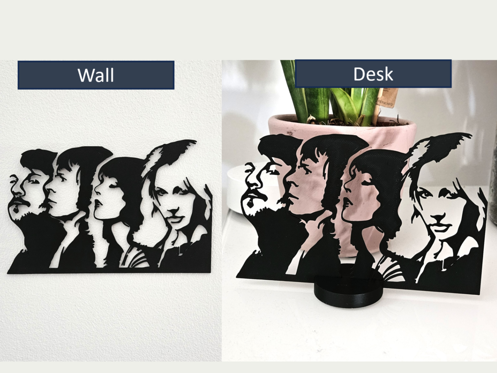 Unique Silhouette : ABBA - wall & desk NOCOM