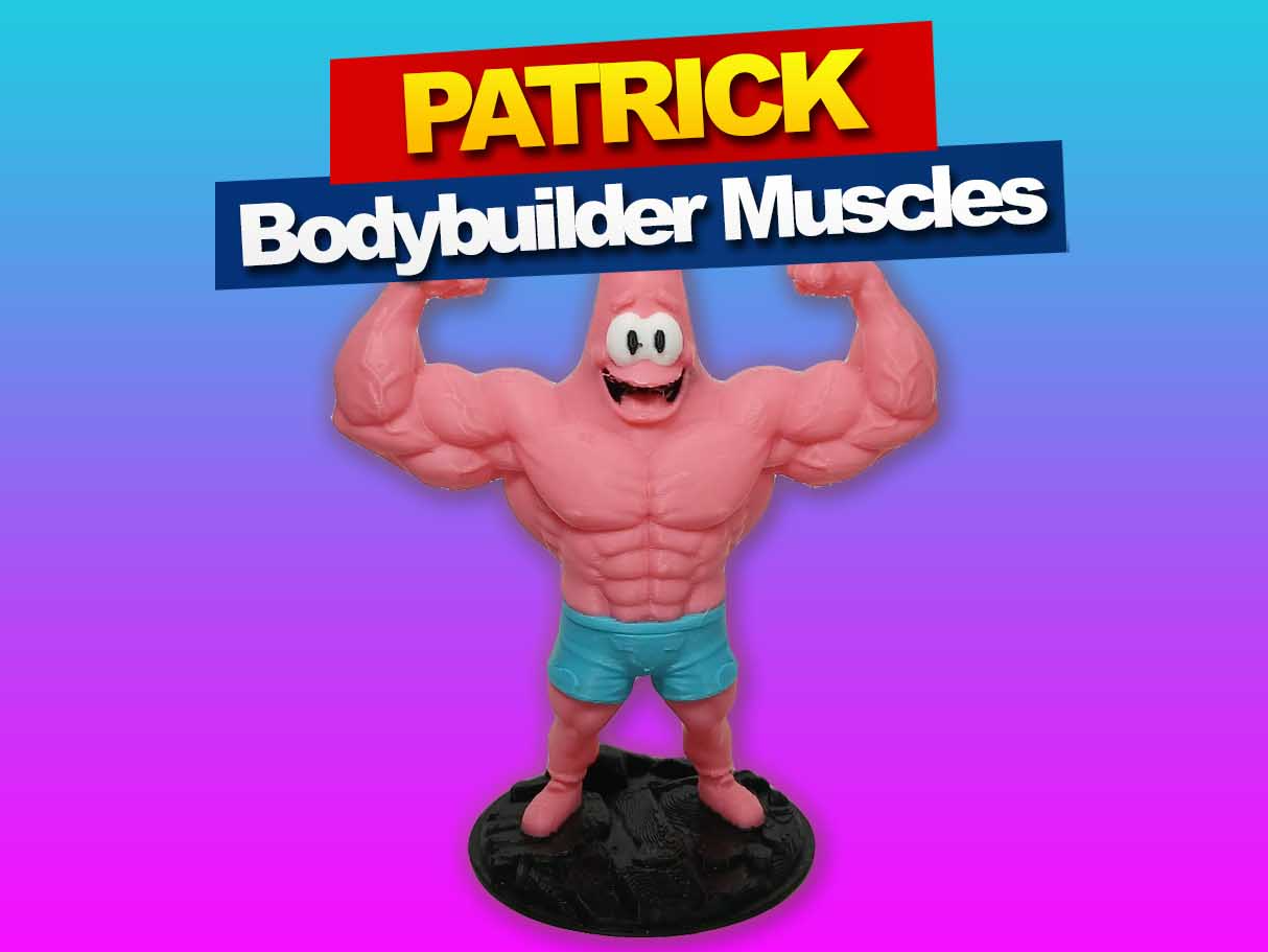 Muscular Patrick Spongebob-Inspired Cartoon