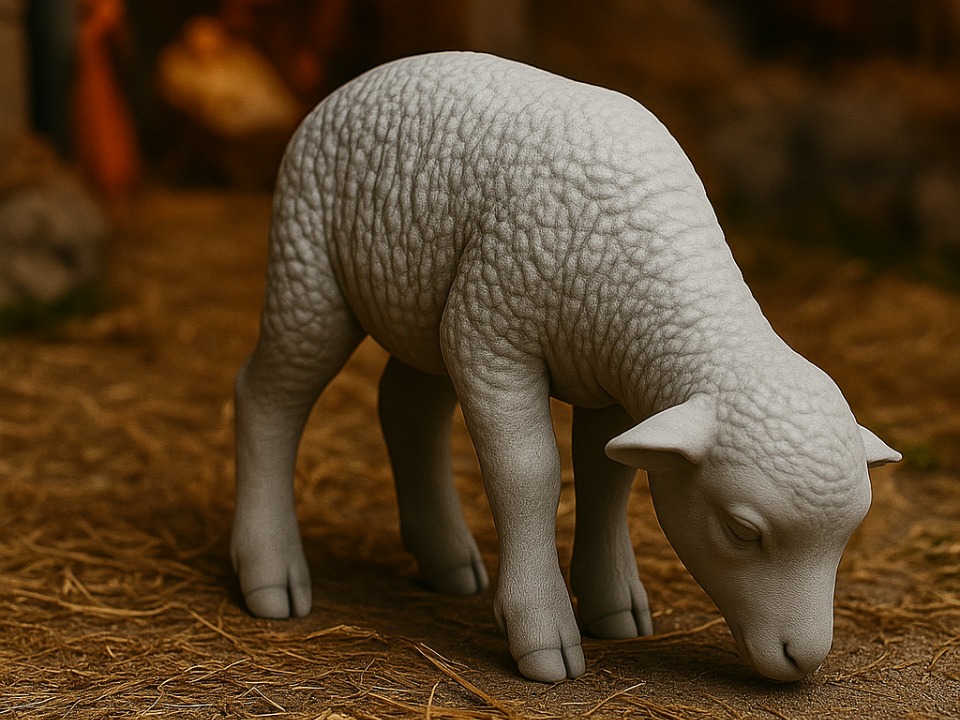Agnello realistico per presepe natività natale