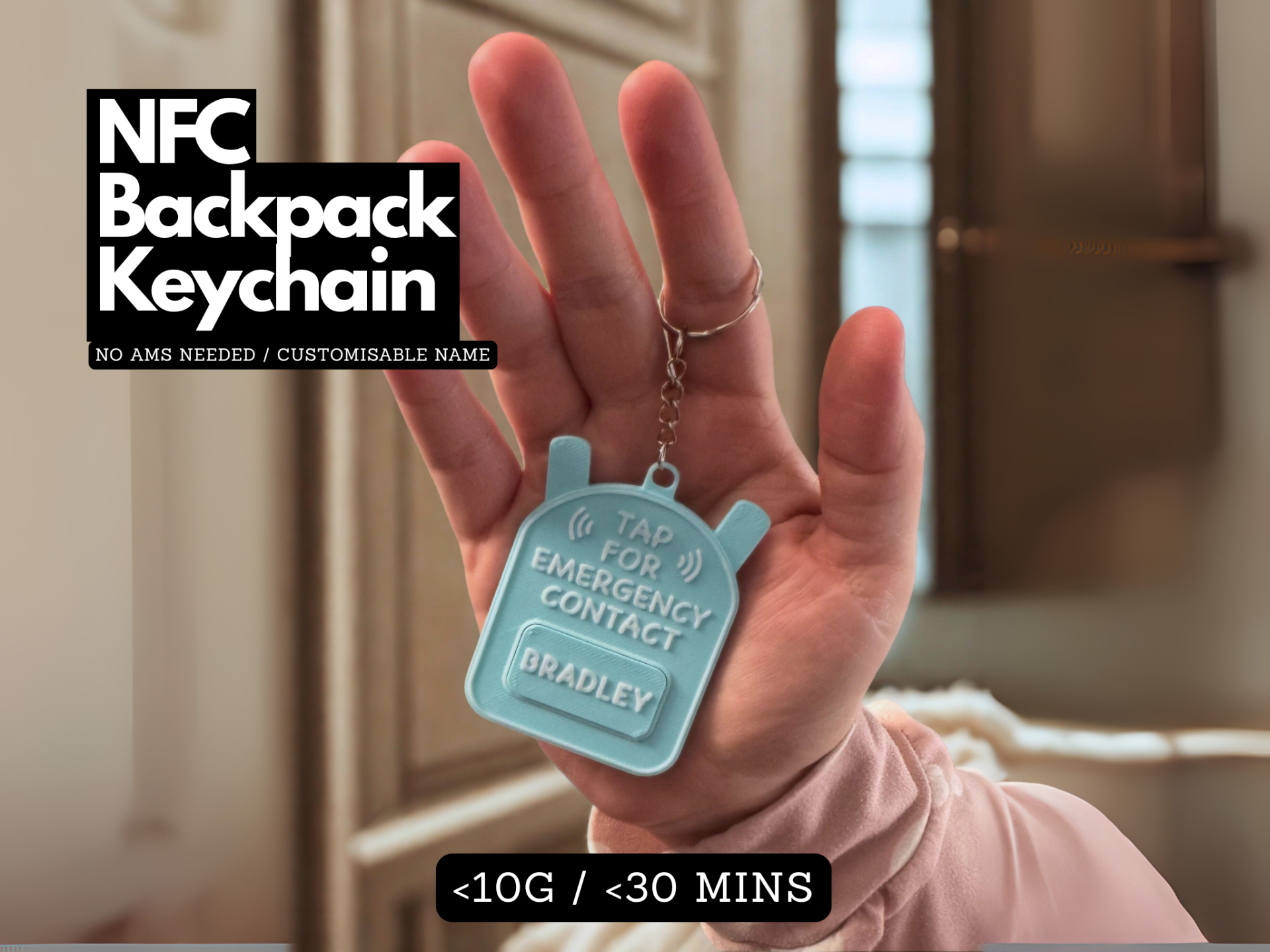 Kids Back To School NFC Backpack Keychain