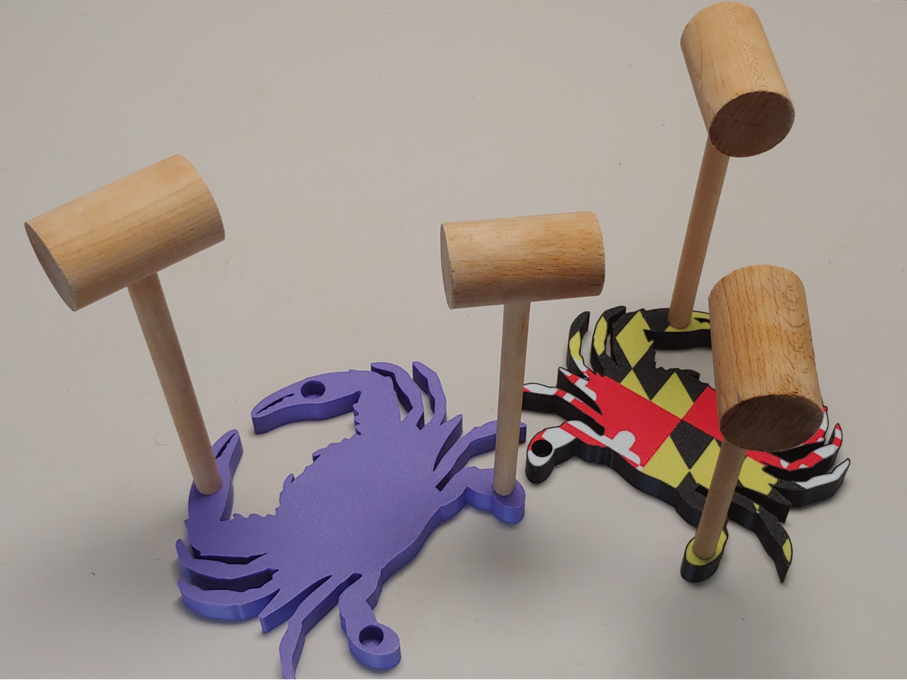 Crab Mallet Holder - Solid Color and Maryland Flag