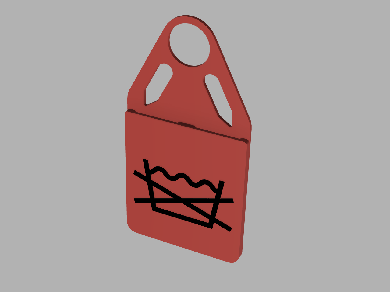 Collar stay tag "no washing" for hanger