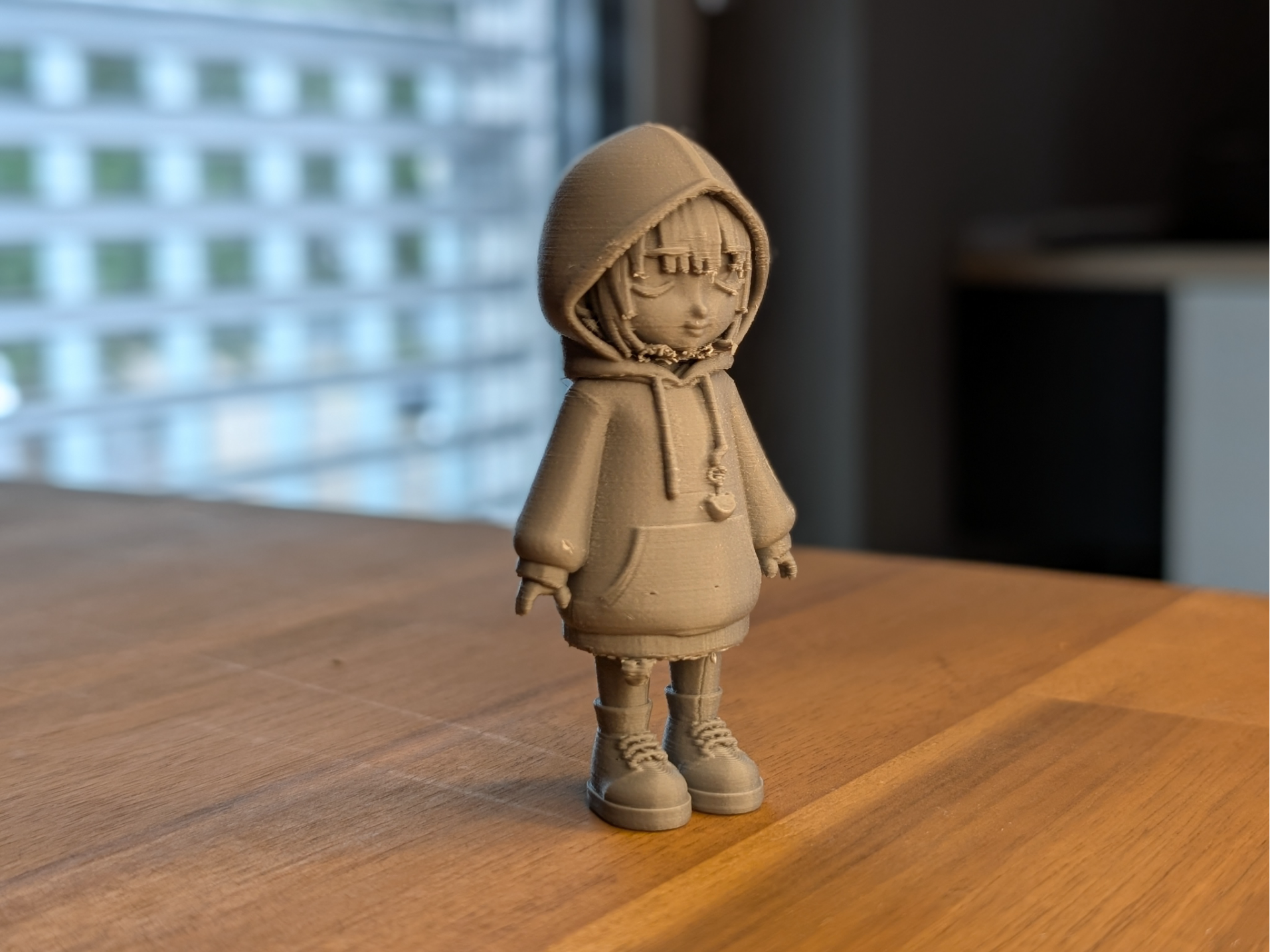 Anime Chibi Hoodie Girl Figurine