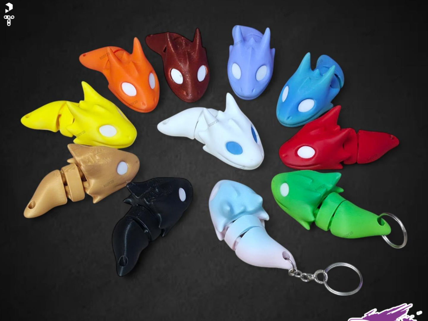 Larva Dragon + Keychain ( No Supports )