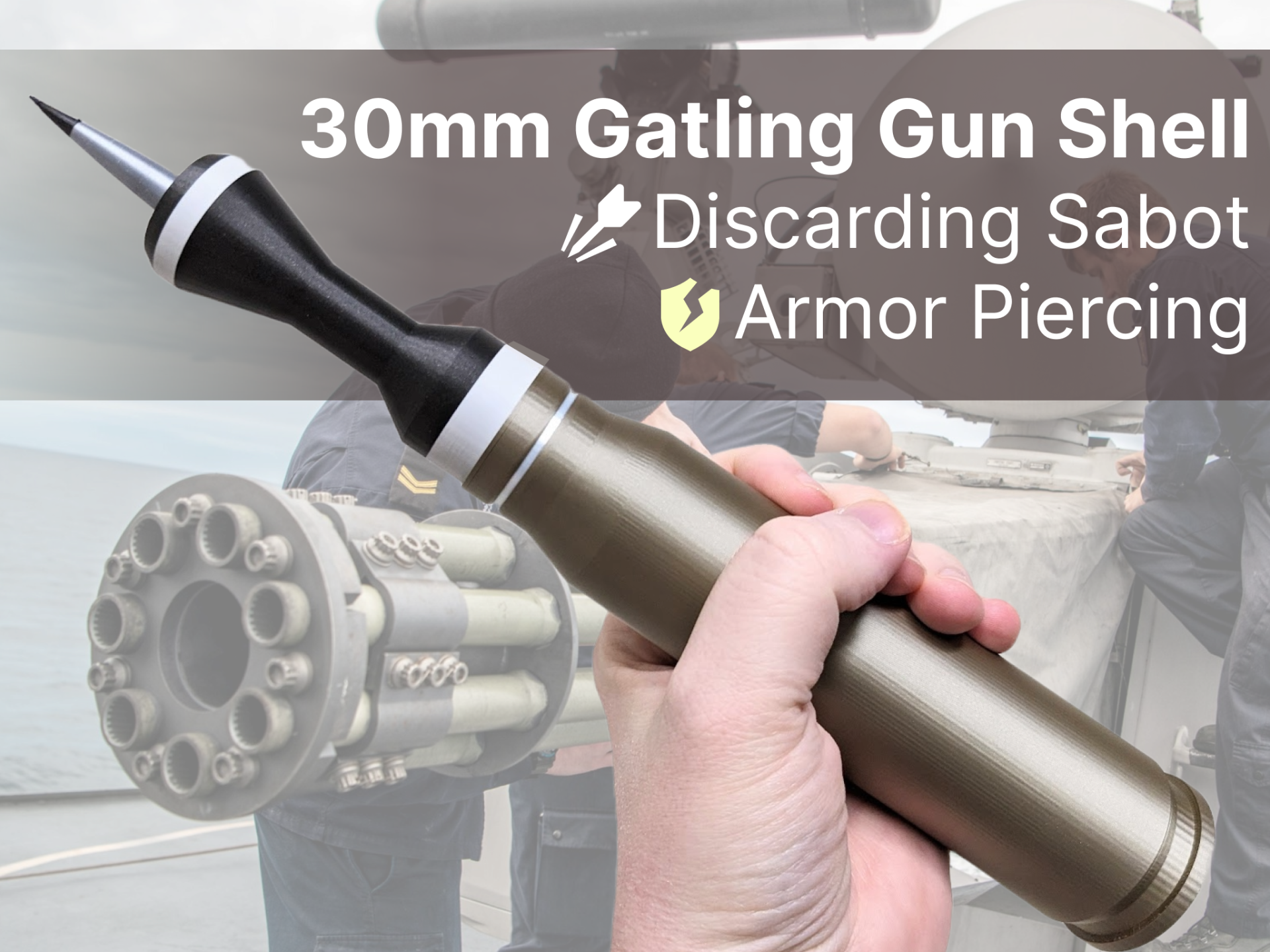 Gatling Autocannon 30mm Discarding Sabot Round