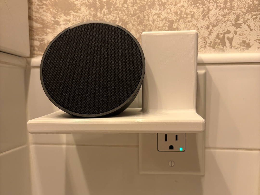Alexa Echo Pop Vertical Outlet Shelf (Above)