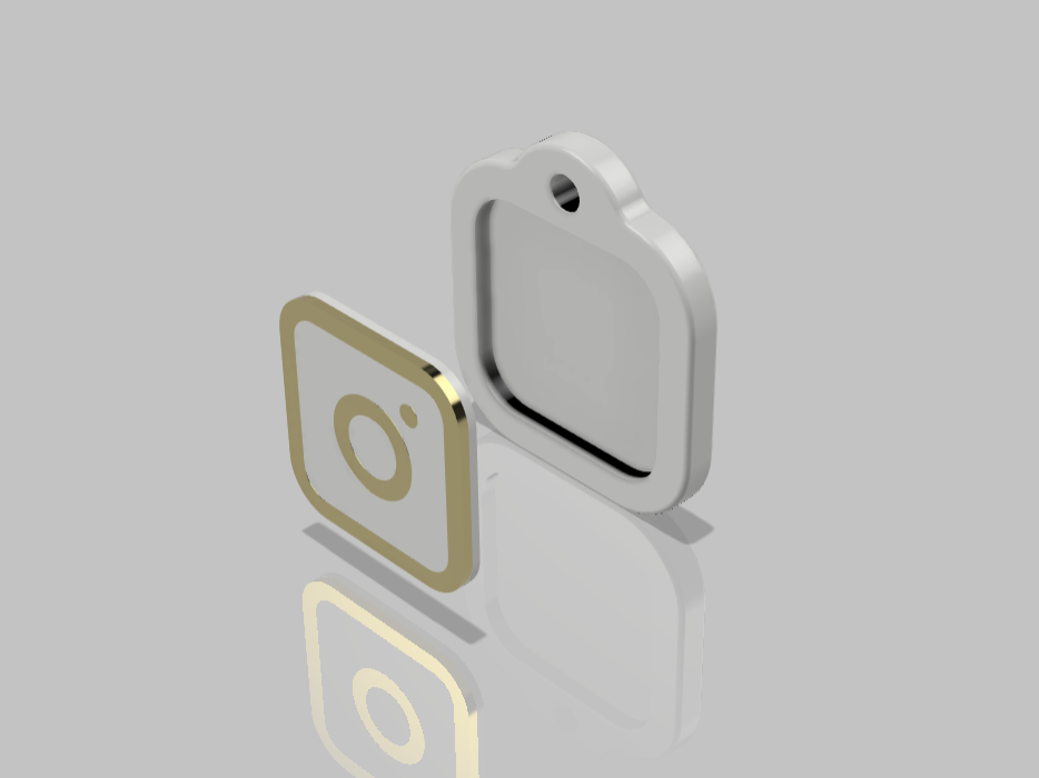 Instagram Keychain with NFC tag cutout