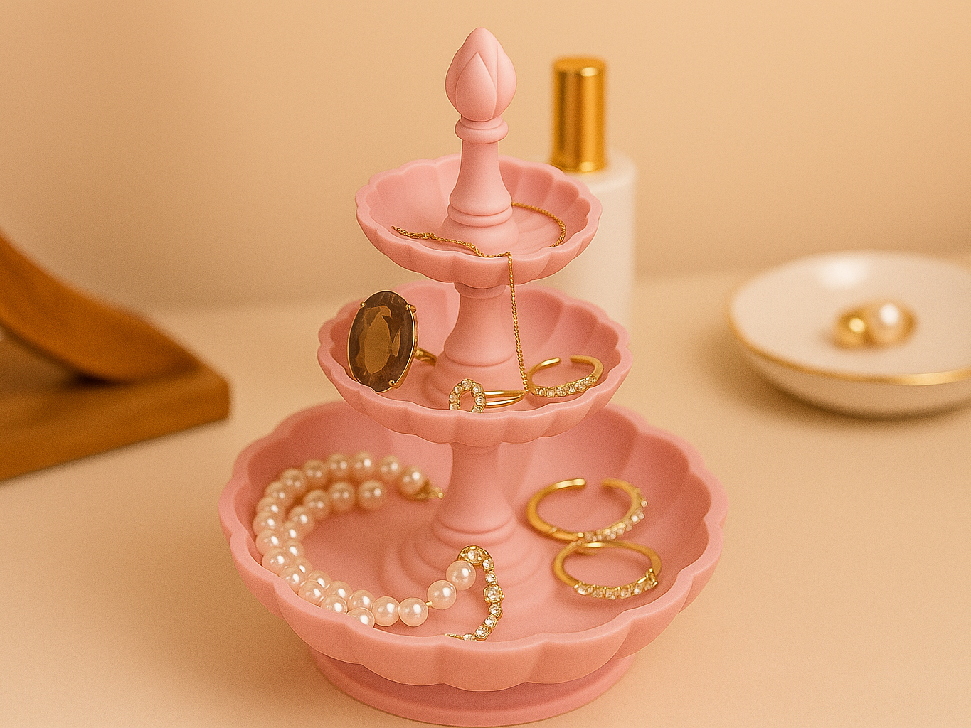 3-Tier Jewelry Tray Elegant Vintage Organizer