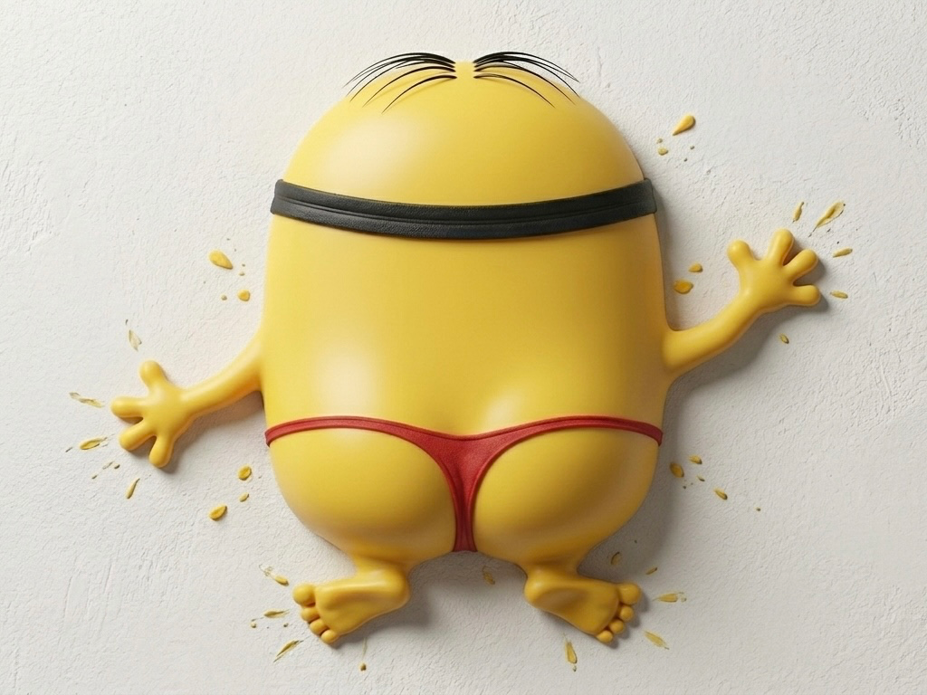 ¡Minion Aplastado contra la Pared! Divertida