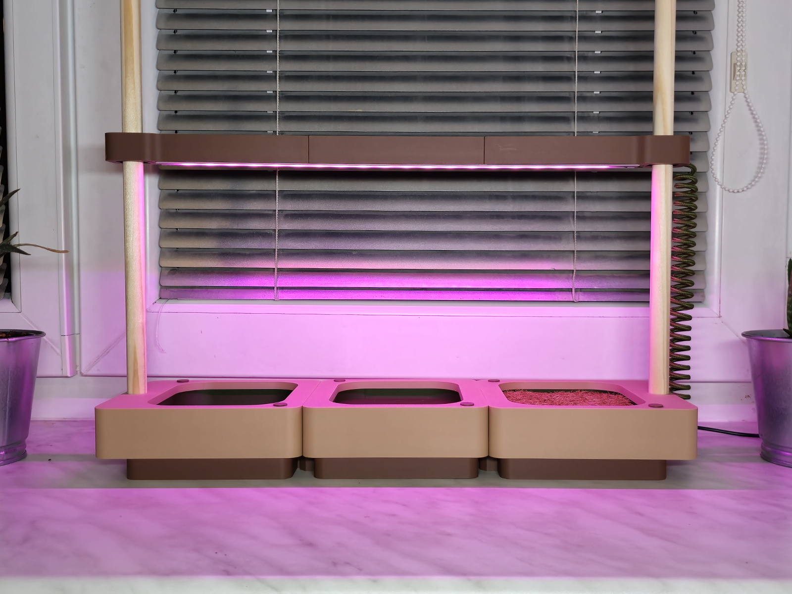 Home garden with LED grow light