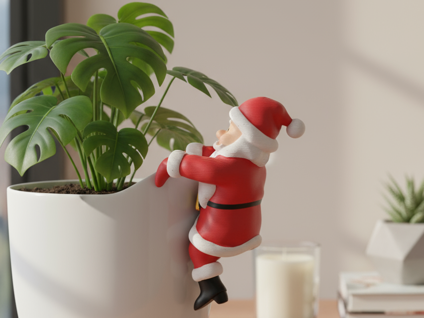 Santa Claus Flowerpot Climbing Decoration Figure