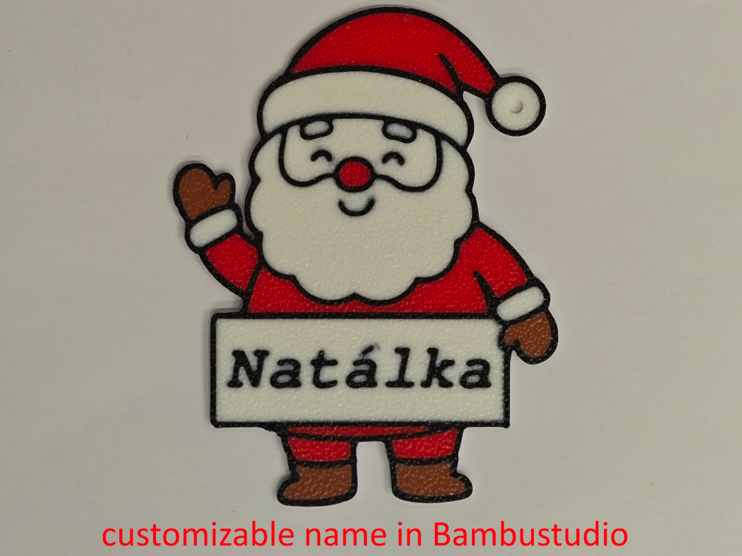 Santa christmas gift tag customizable name