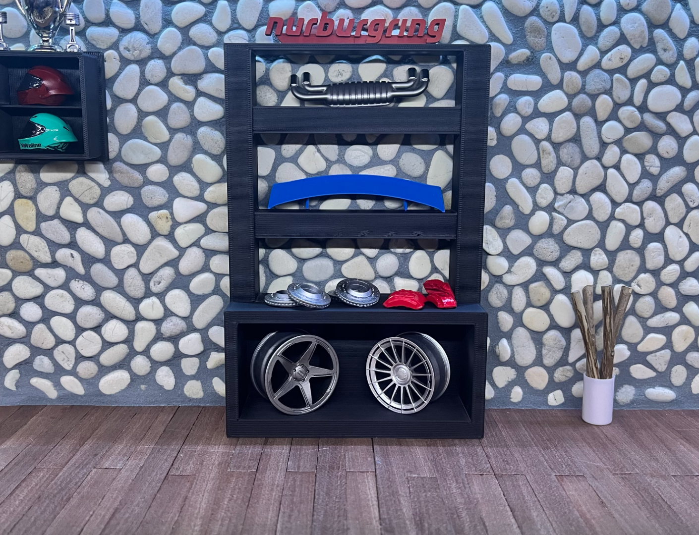 cabinet 1:18 mobile shelves diorama miniature
