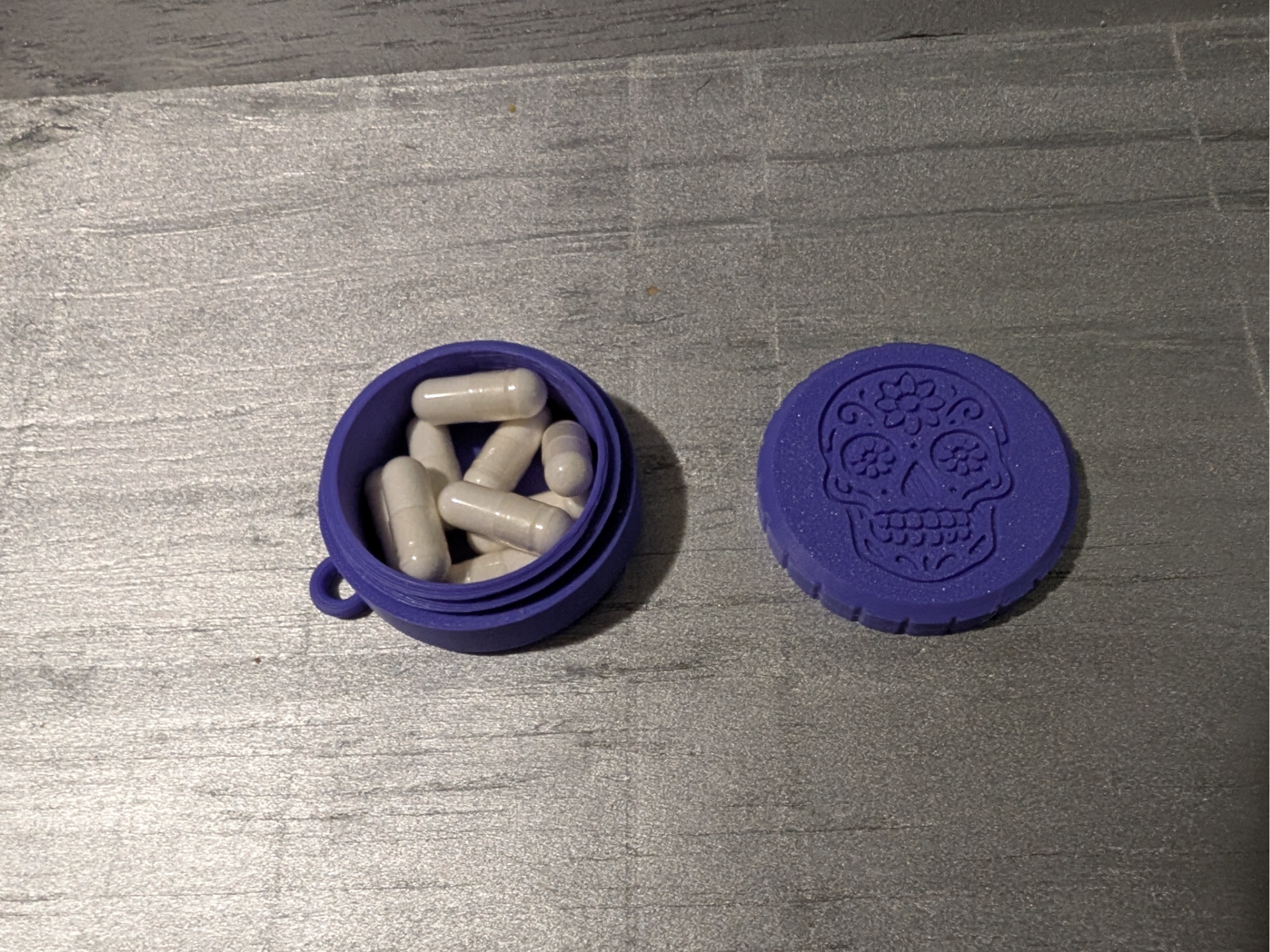 Sugar Skull Travel Container Keychain