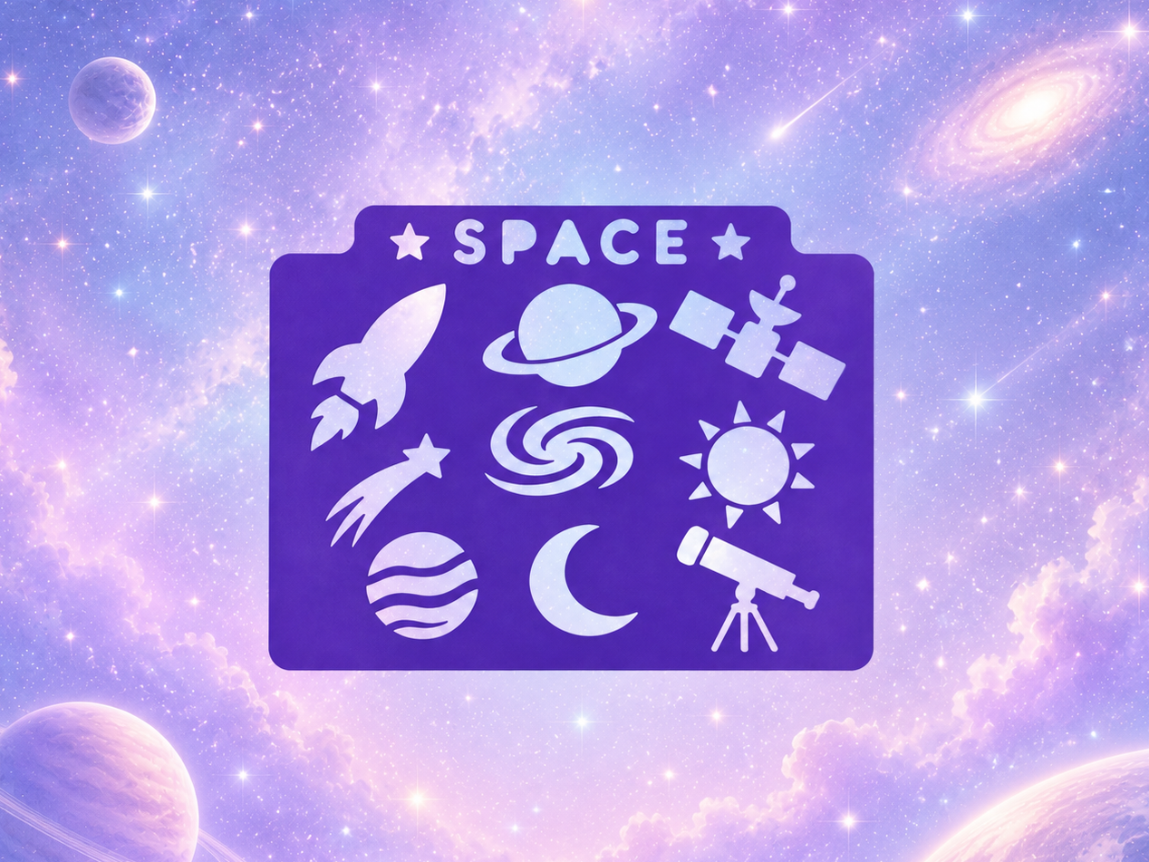 Space Drawing Stencil for Kids |Art Template