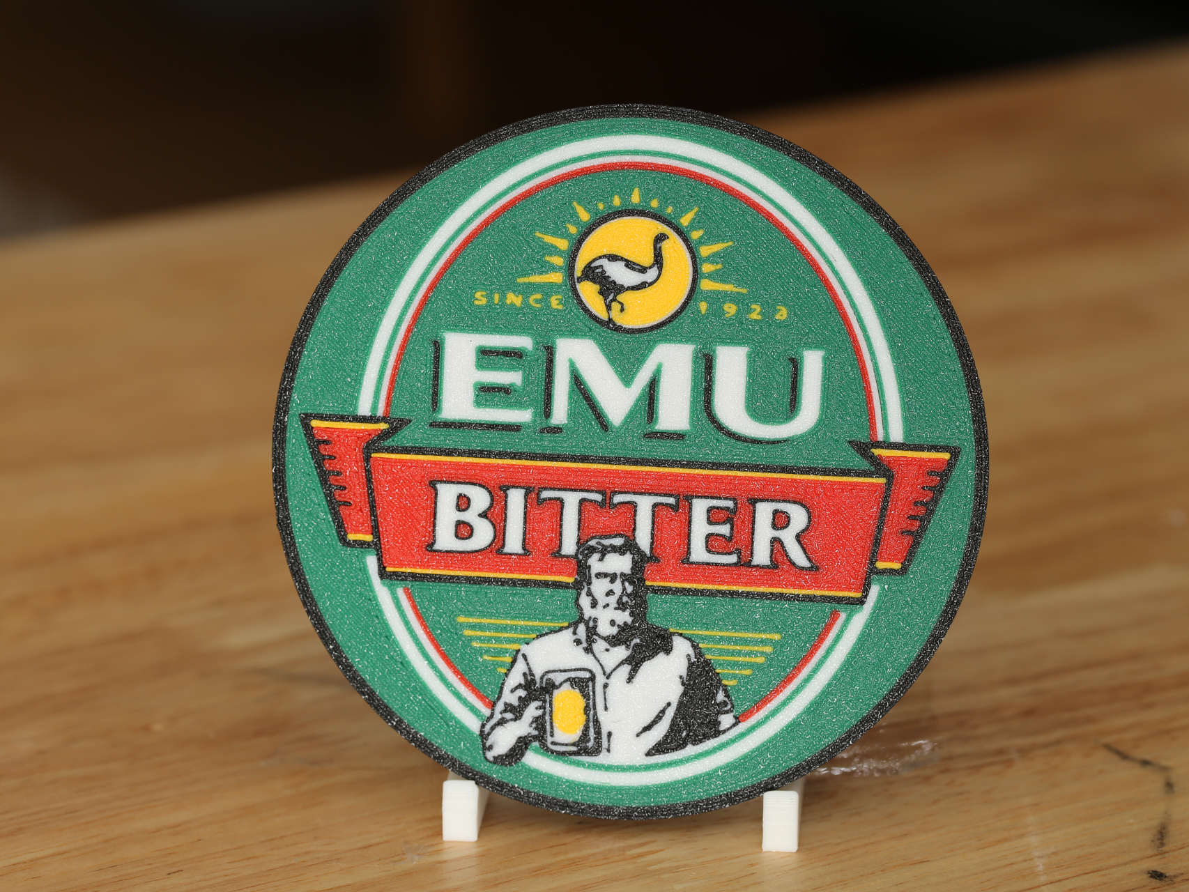 Emu Bitter Beer Logo 100mm Round Coaster