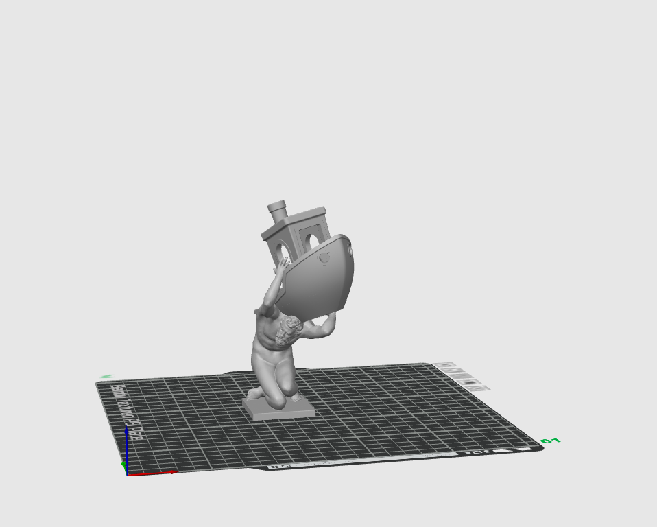 Atlas holding Benchy