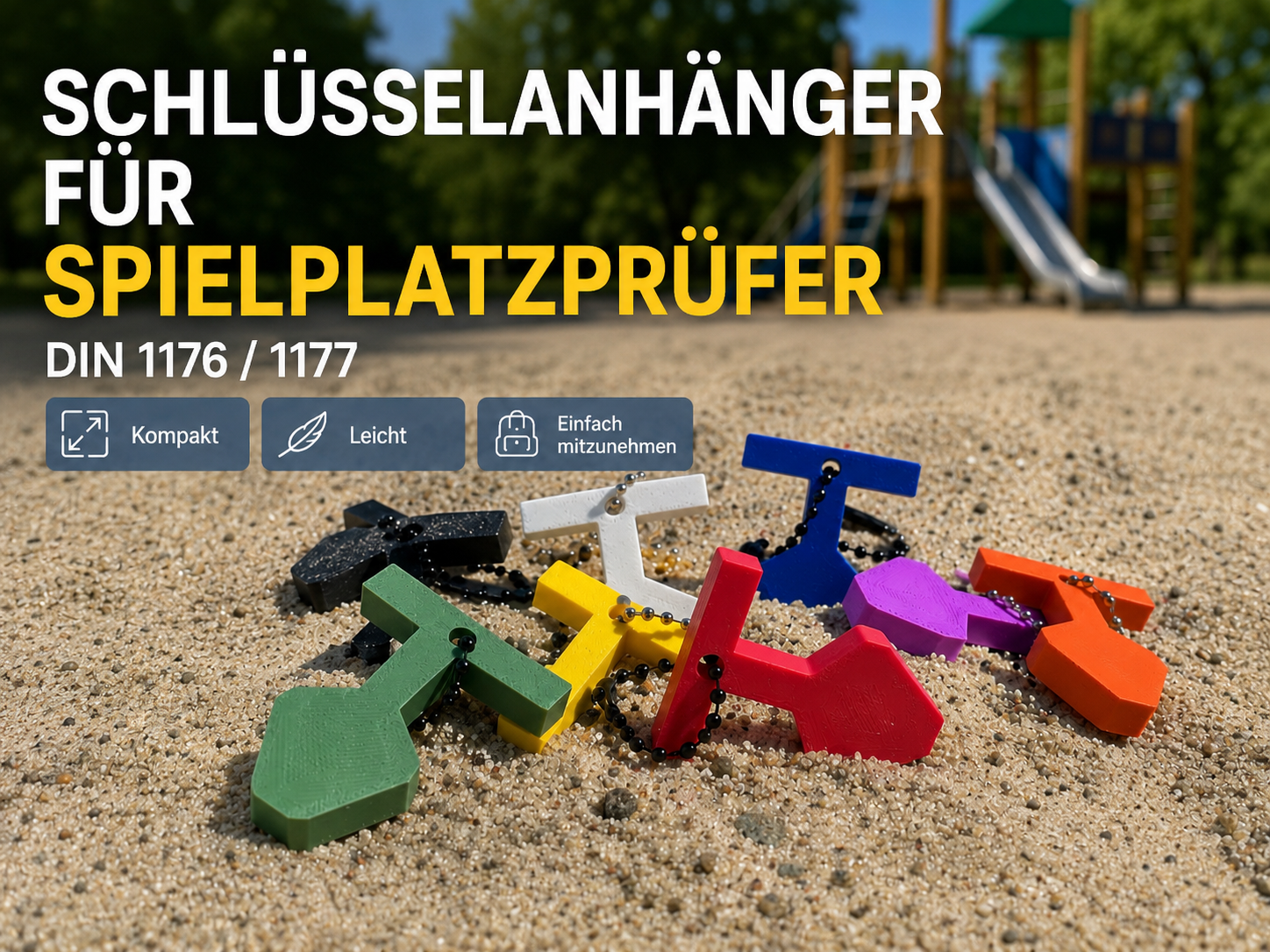 Prüfkörper DIN 1176 als Schlüsselanhänger
