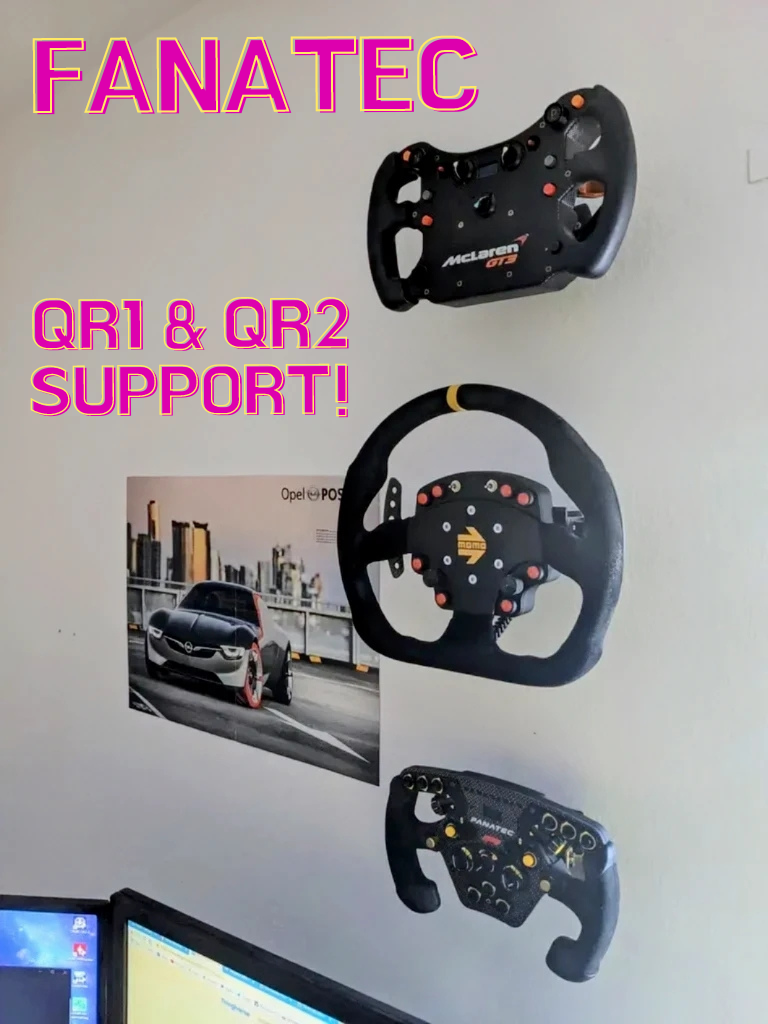 Fanatec Steering Wheel Wall Mount - Quick Release - QR1 & QR2