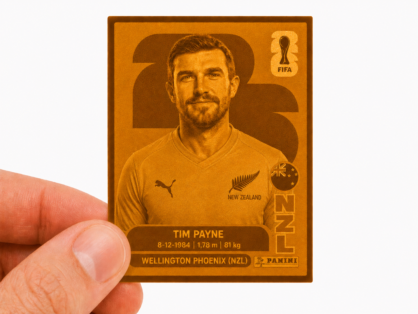 Figurita 3D de Tim Payne (Album Panini 2026)