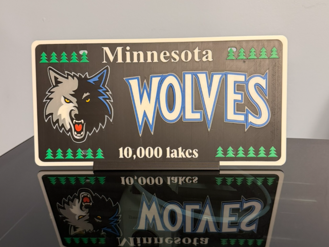 Minnesota Timberwolves License plate decor