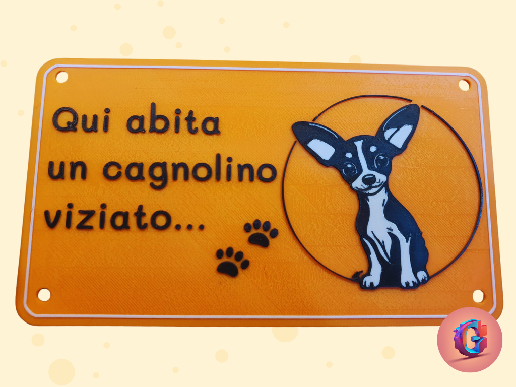 Targa "Qui abita un cagnolino viziato"