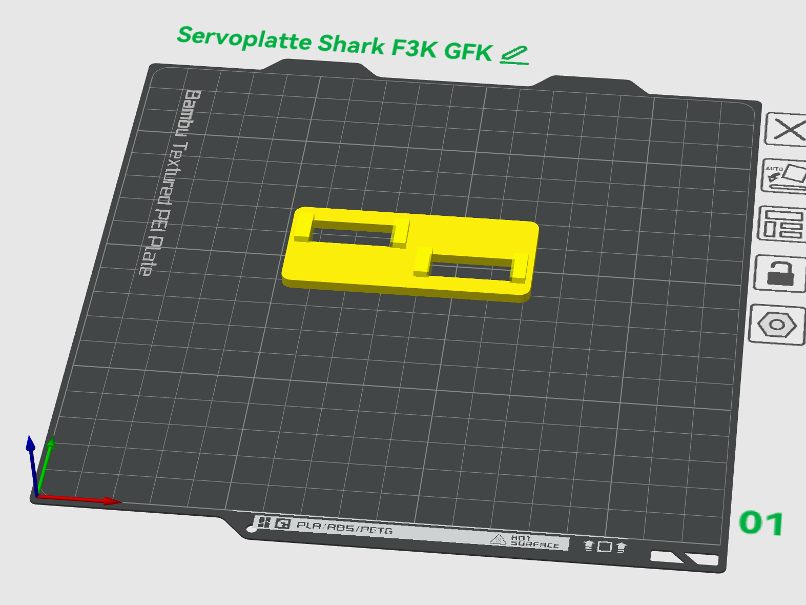 Servoplatte für Shark F3K GFK