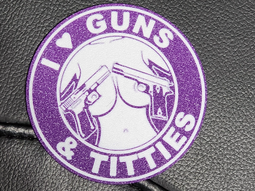 gun&titties coaster