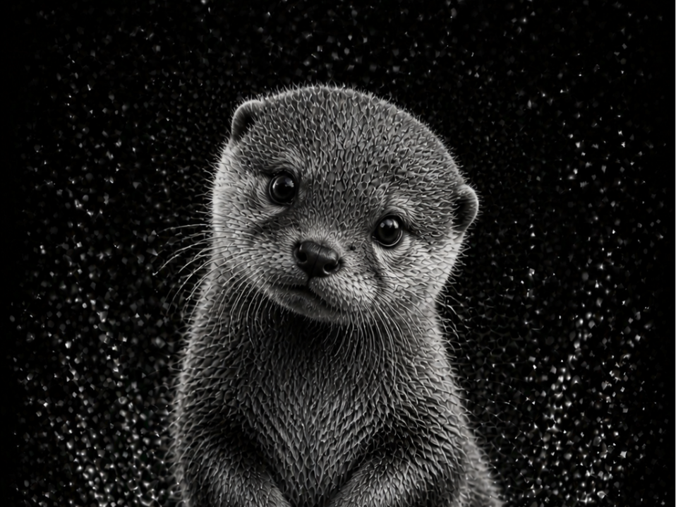 Bébé Loutre - Bébés animaux N&B - EASY PRINT