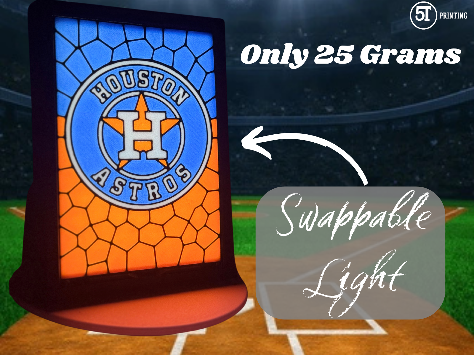 Houston Astros light (swappable glass)