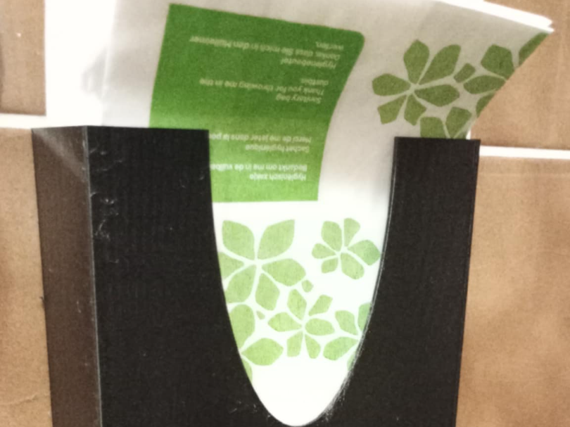 hygiene paper bag holder for hygiene pads