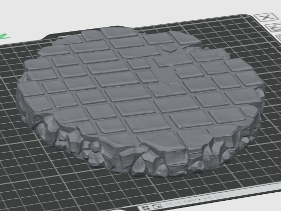 Base per statuette strada distrutta