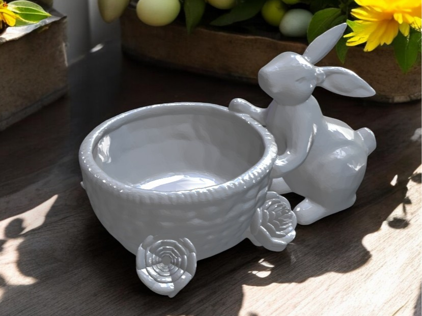 Bunny Bowl2 - Easter Decorative Functional Decor