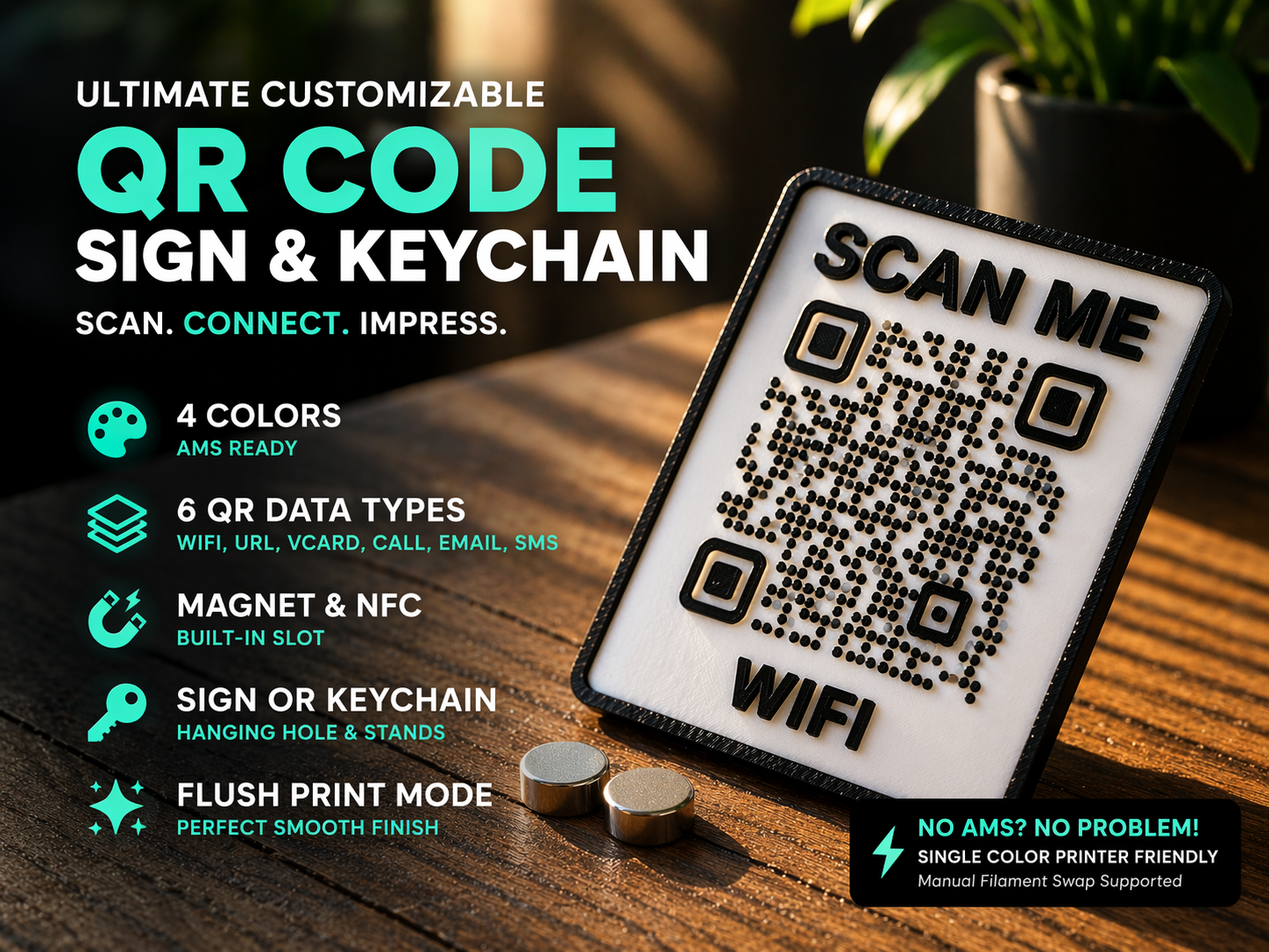 Ultimate Customizable QR Code Sign & Keychain
