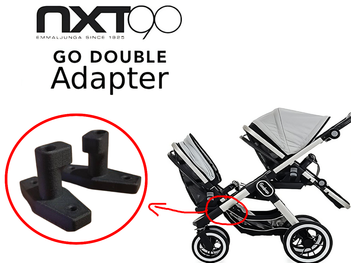 Emmaljunga nxt 90 stroller go double adapter tabs