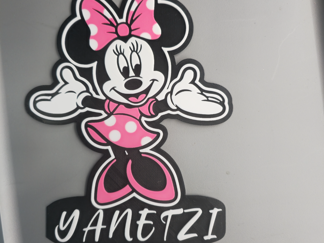 Customize Minnie mouse name plate