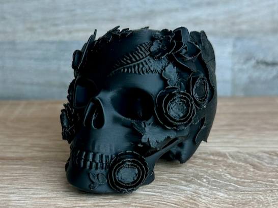 Gothic Skull with Flowers Floral Death