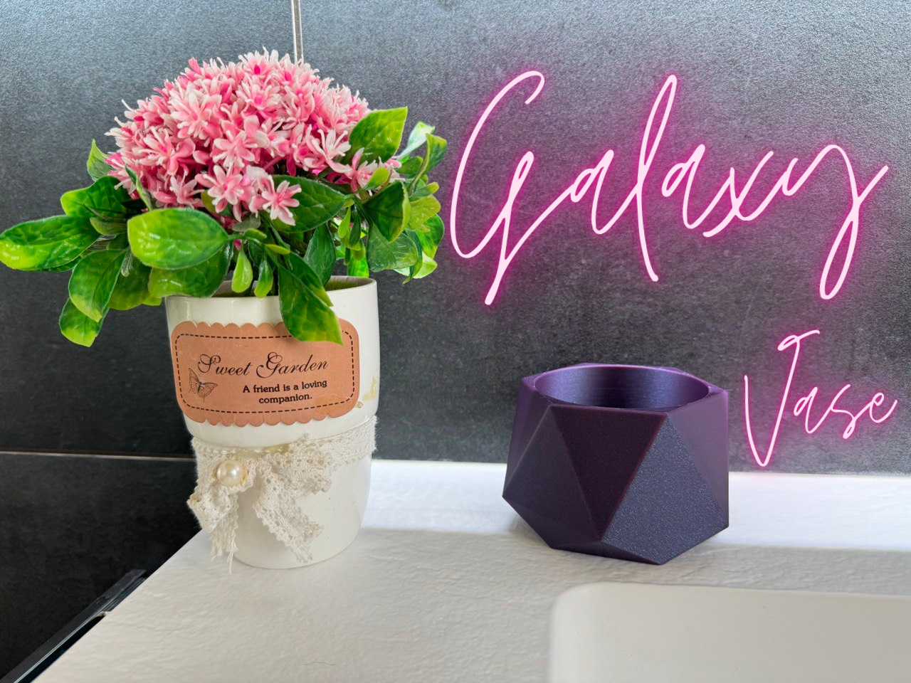 Galaxy hexagonal vase
