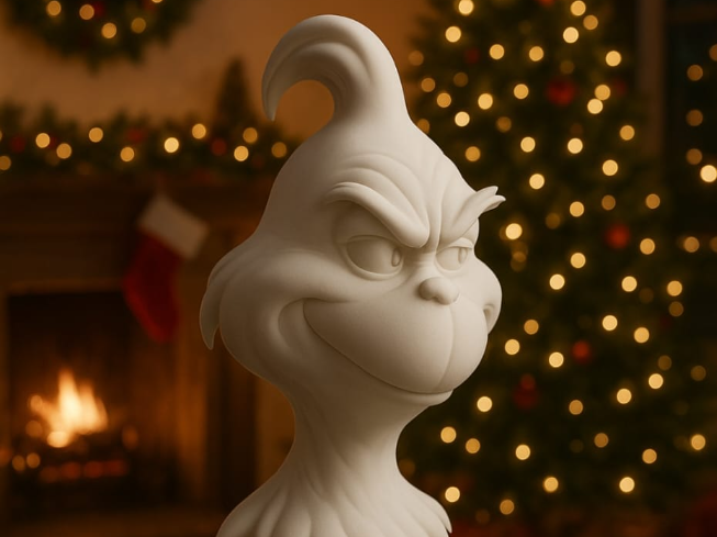 Modern Grinch Christmas Statue