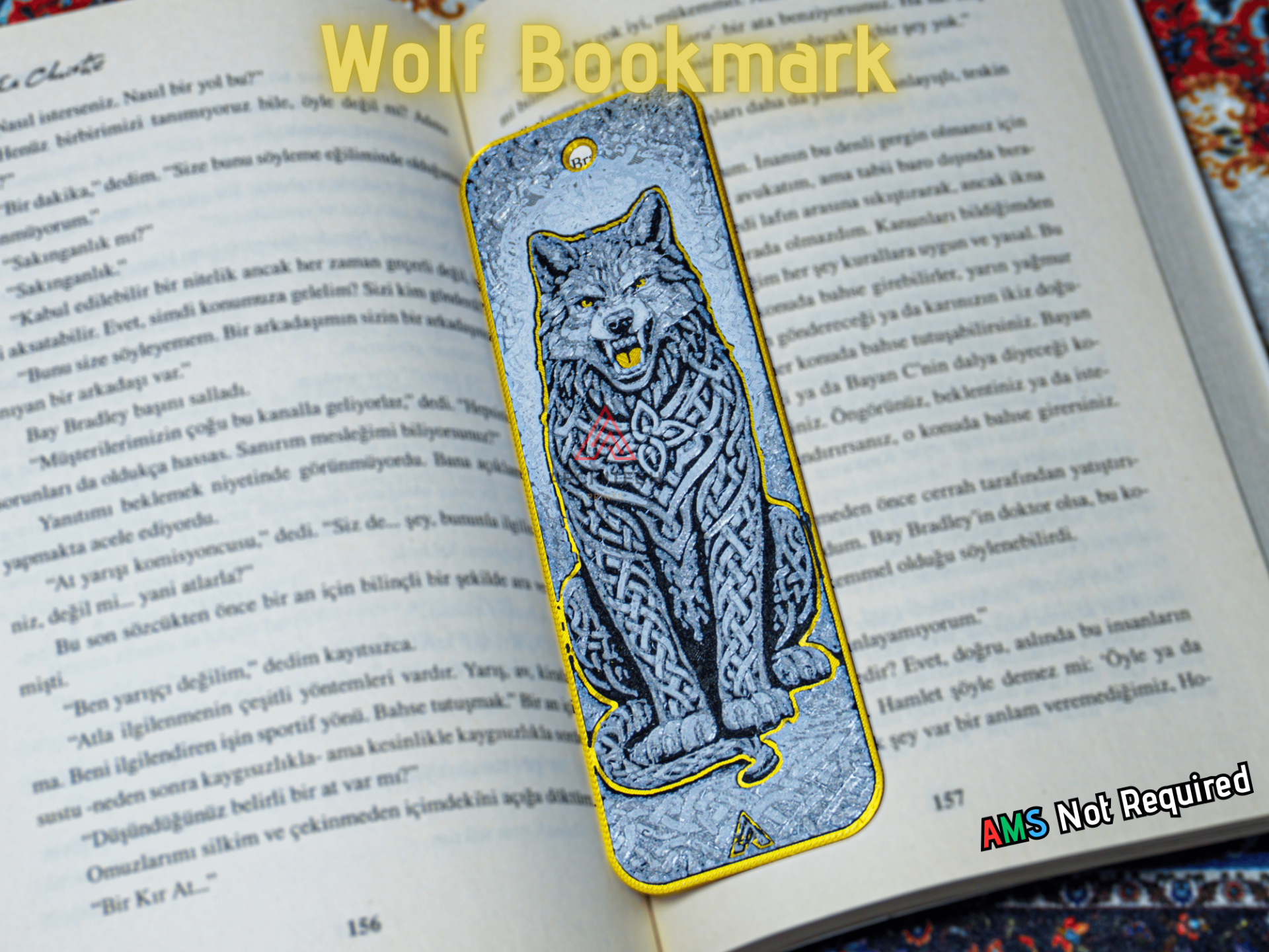 Celtic Knot Wolf - Hueforge Bookmark