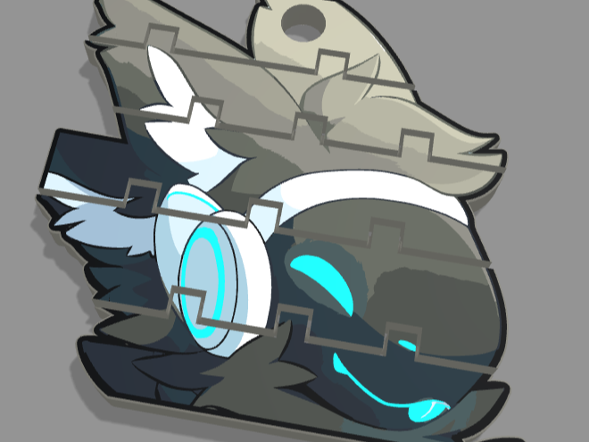protogen furry keychain