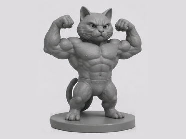 Buff Cat – Muscular Cat Collectible 3D Model