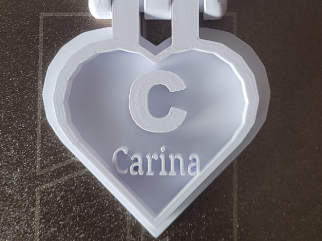 Caixa coração letra C carina