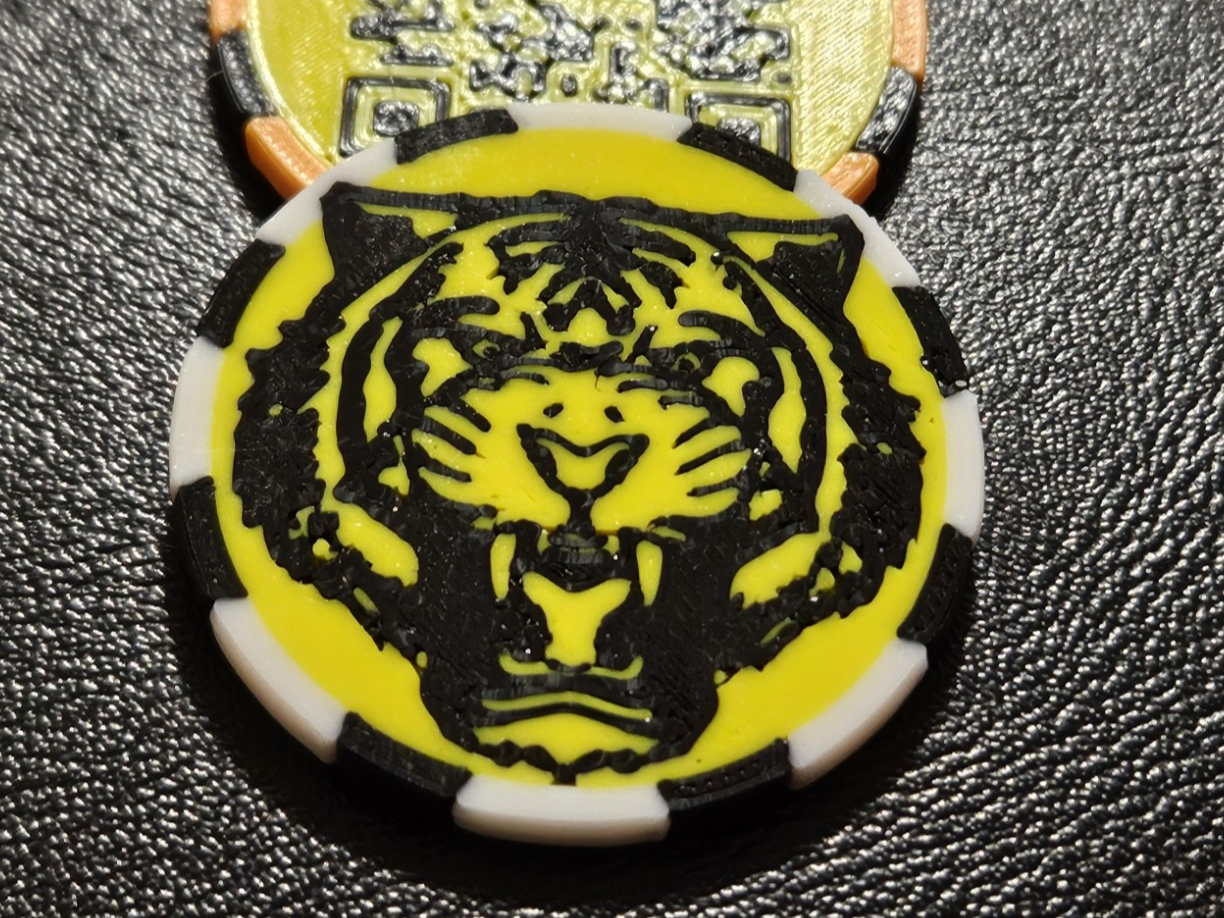 Mustard Tiger Promotional Poker Chip w QR code