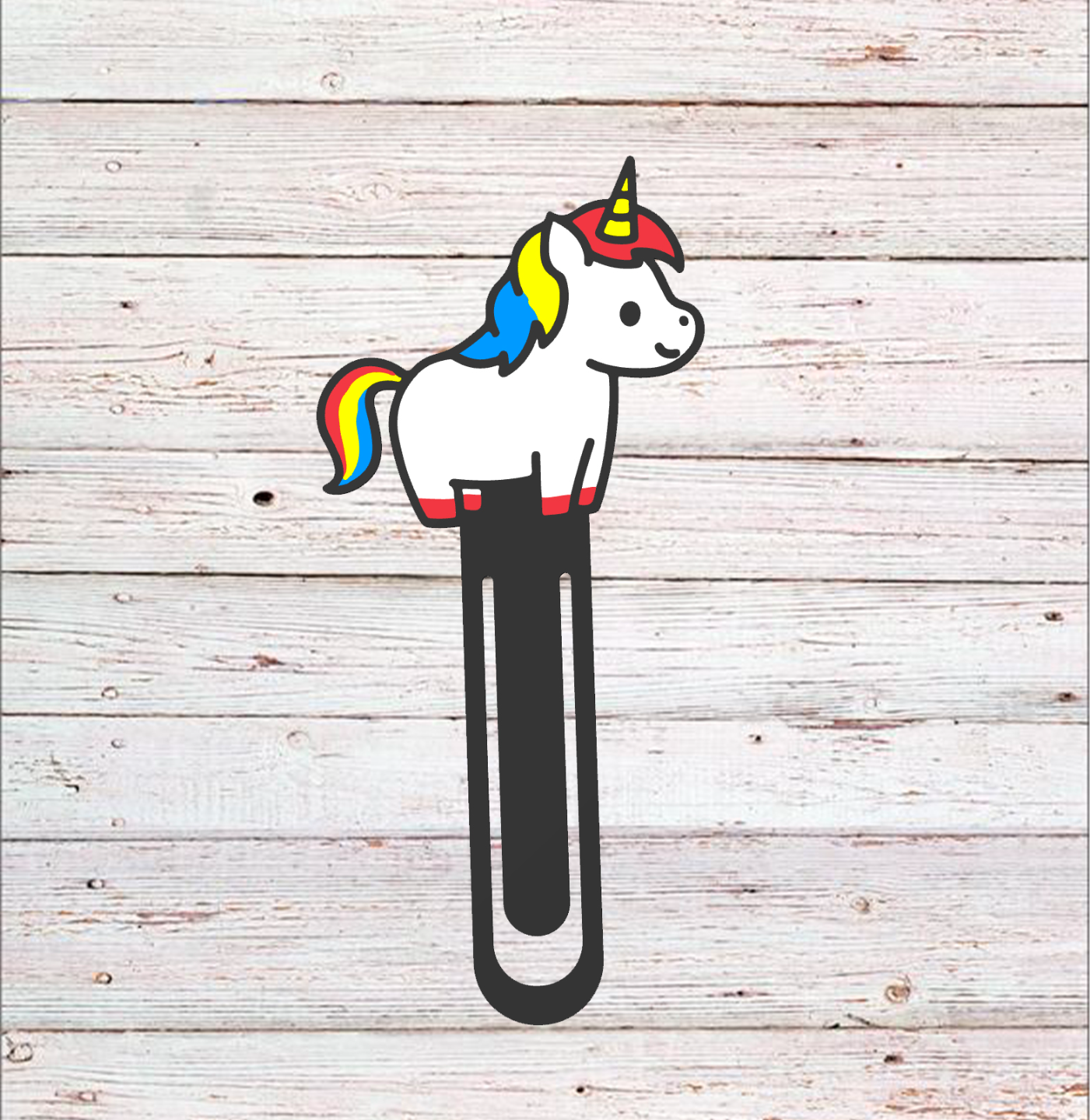 BookMark Unicorn Cute Kawaii and Black and White